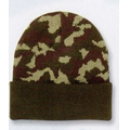 12" Long Camo Beanie w/ Military Green Pattern